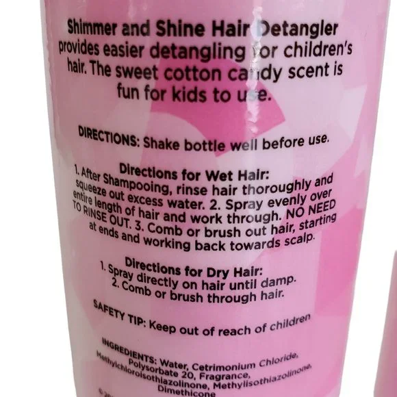 Nickelodeon Shimmer & Shine 2X Hair Detangler Spray Cotton Candy Scented 8 oz - Picture 4 of 4